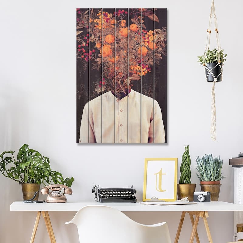 Bloom Print On Wood by Frank Moth - Multi-Color