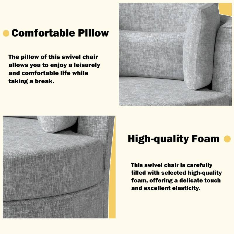 Swivel 34.7" Wide Comfortable Chenille Accent Chair (Set of 4)