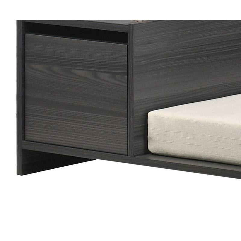 Esme Ash Gray 47" Wide Modern Comfy Pet Bed with Cushion and Side Storage Compartment