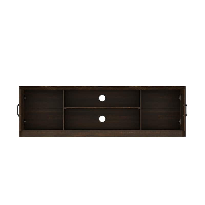 Modern TV Stand with Adjustable Shelf and Cabinet Doors, Media Console for 70” TV
