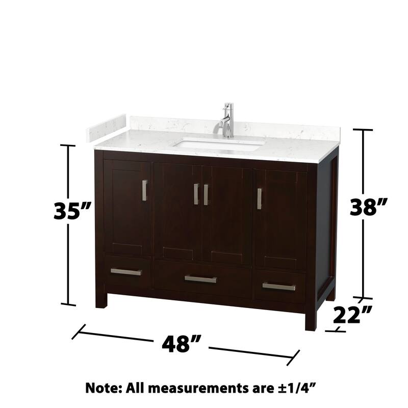 Wyndham Collection Sheffield 48" Single Bathroom Vanity, Carrara