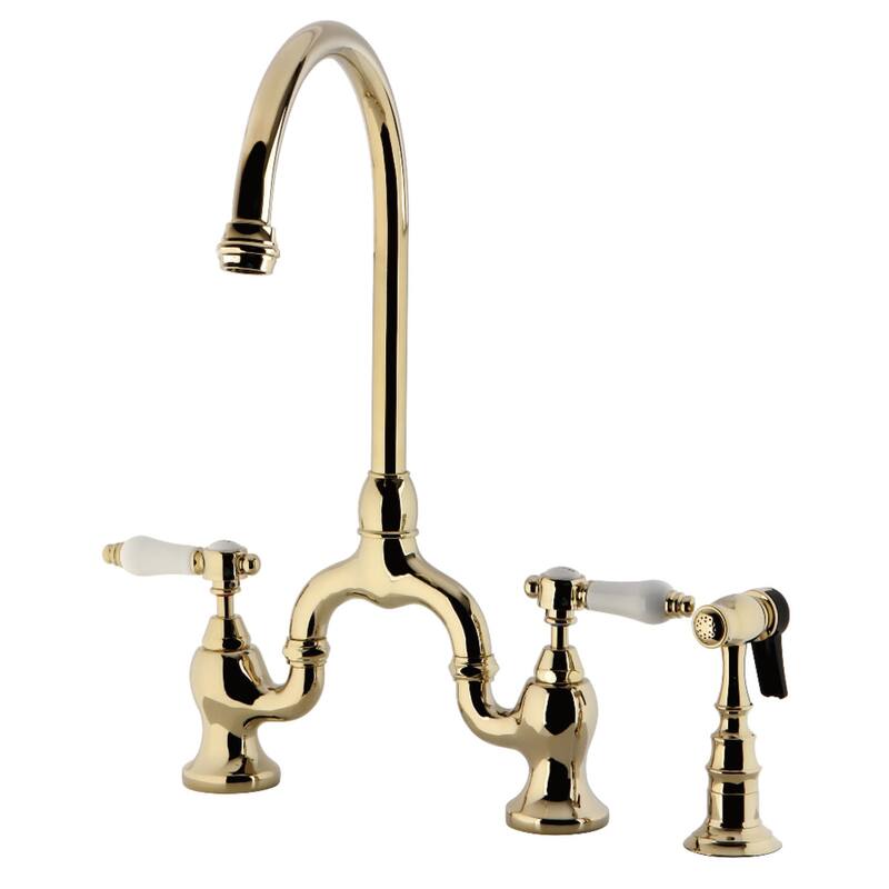 Kingston Brass KS779.BPLBS Bel-Air 1.8 GPM Bridge Kitchen Faucet
