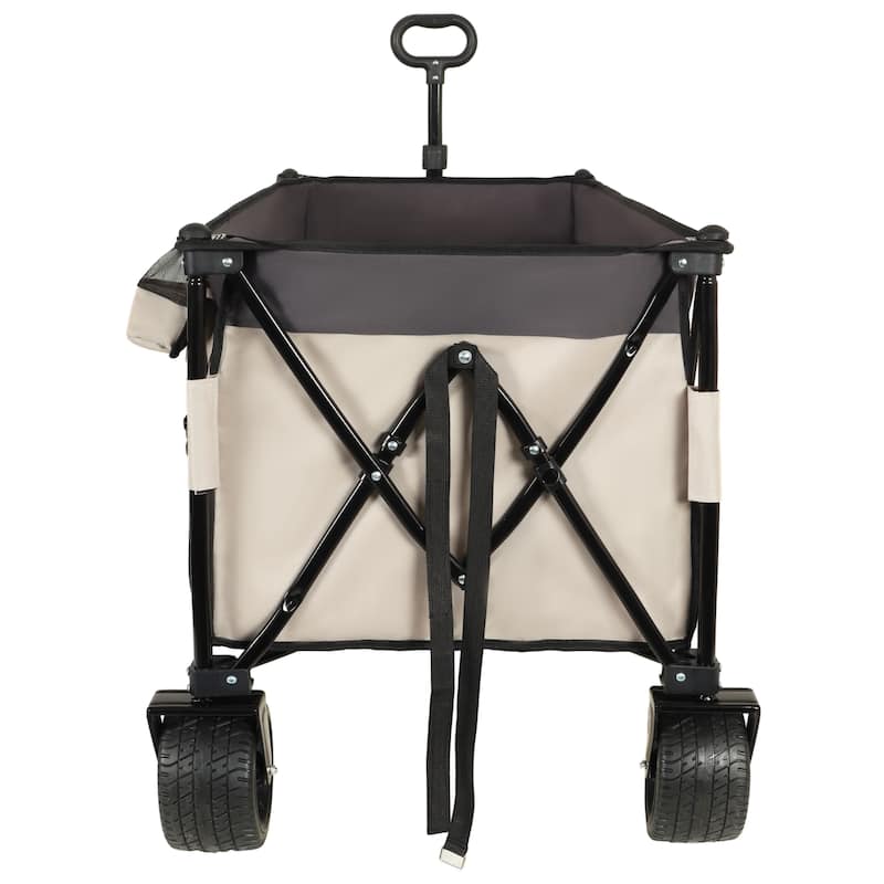 Heavy-Duty Foldable Utility Wagon - 480lbs Capacity, Patented Ultra-Stable Frame, 1:6 Space-Saving Fold & 7"All-Terrain Wheels