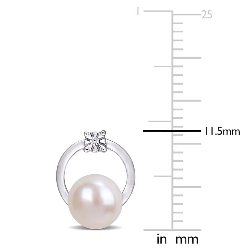 Miadora 10k White Gold Cultured Freshwater Pearl & Diamond Accent Stud Earrings (5.5-6mm)