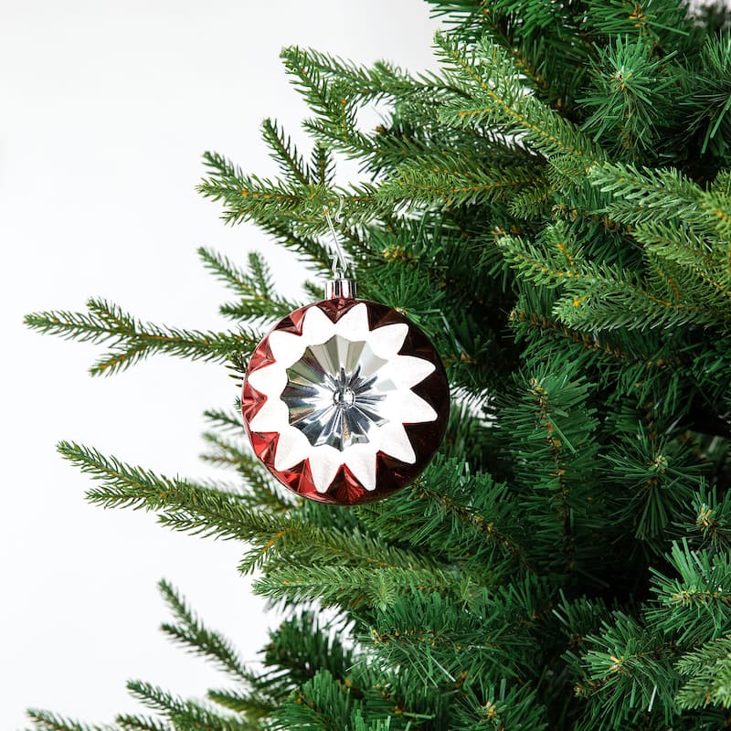 Glitzhome 178ct Christmas Ball Shatterproof Ornaments with Candy Picks & Ribbon Bow (Set of 191)