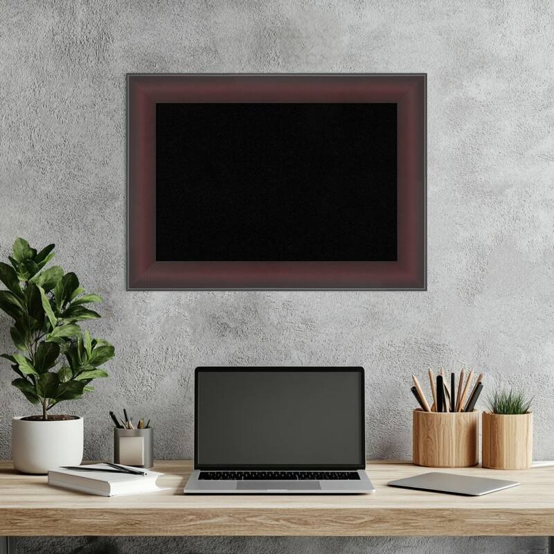 Grand Cherry Narrow Framed Cork Board - Bulletin Board, Organization Board, Pin Board