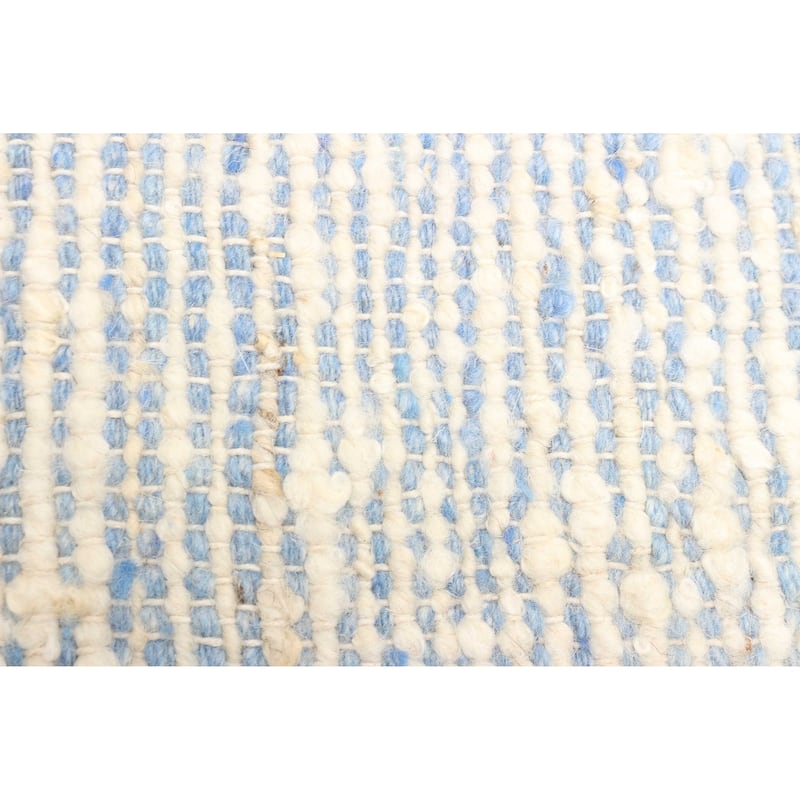 ECARPETGALLERY Braid weave Sienna Light Blue Wool Rug - 5'1 x 8'3