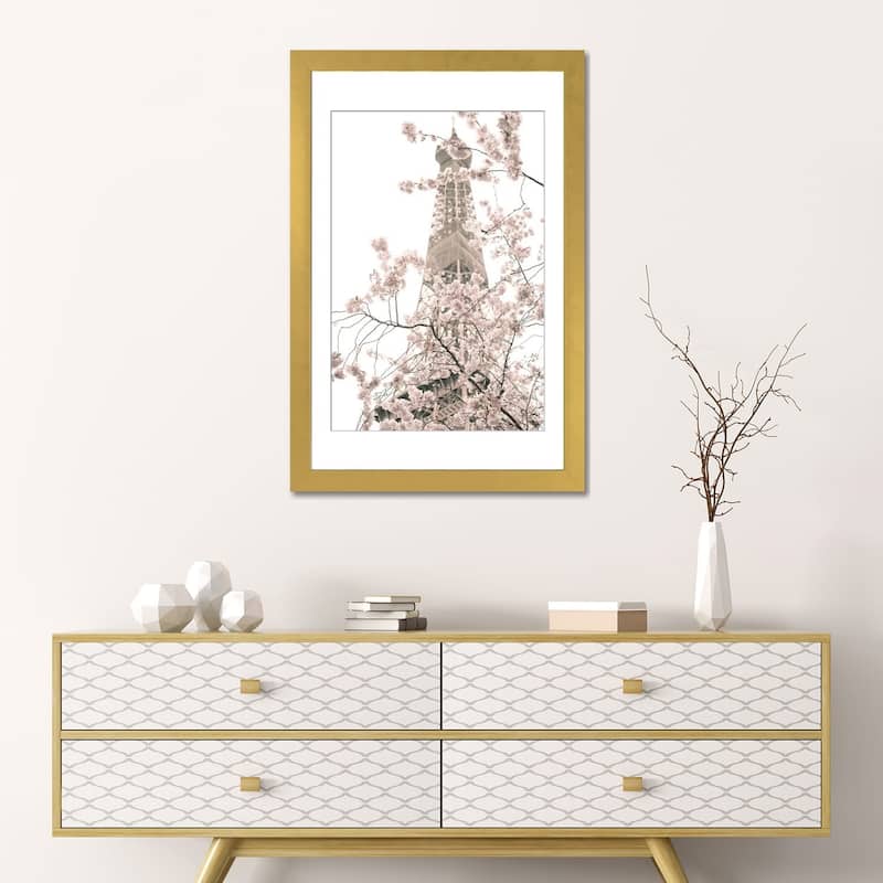 iCanvas "Eiffel Tower And Cherry Blossoms" by Caroline Mint PFA