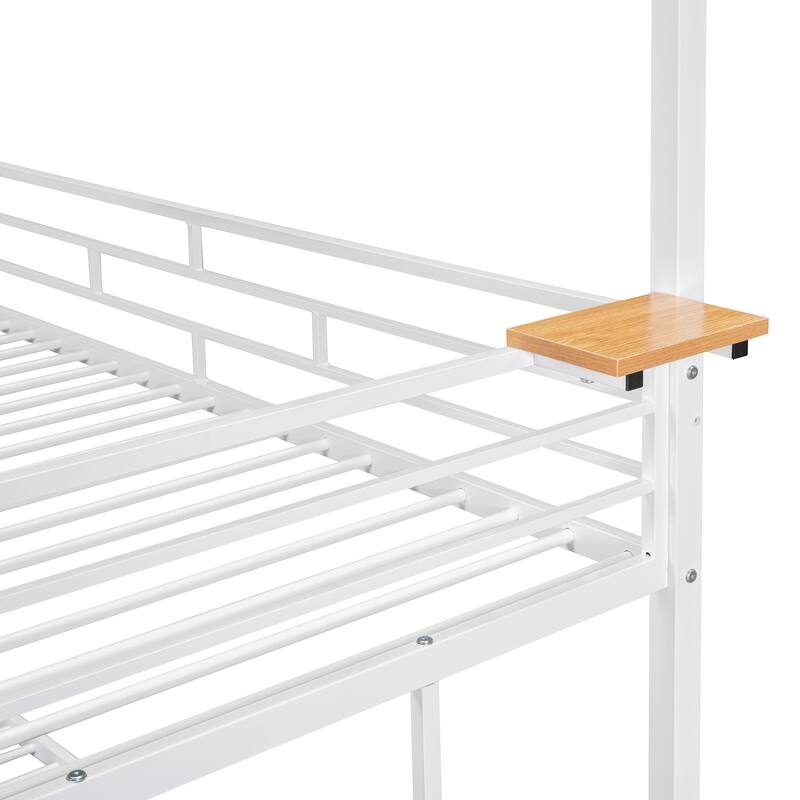 Twin Metal House Bunk Bed with Slide