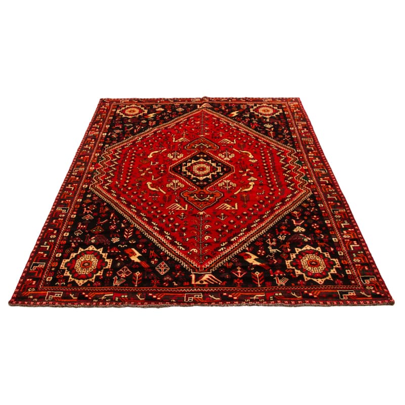 ECARPETGALLERY Hand-knotted Melis Red Wool Rug - 7'1 x 9'9