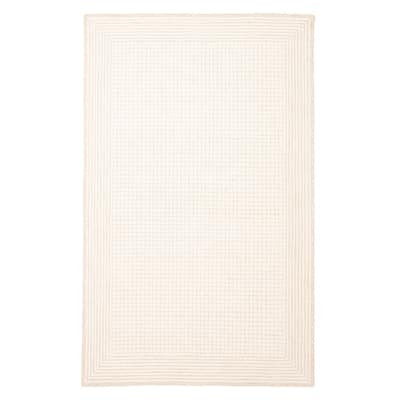 ECARPETGALLERY Hand Tufted Timeless Cream Wool Rug - 5'1 x 8'0