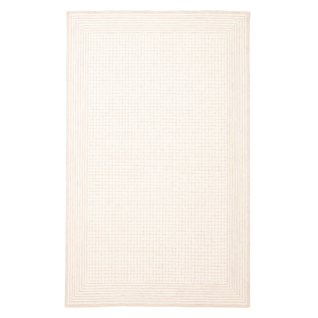 ECARPETGALLERY Hand Tufted Timeless Cream Wool Rug - 5'1 x 8'0