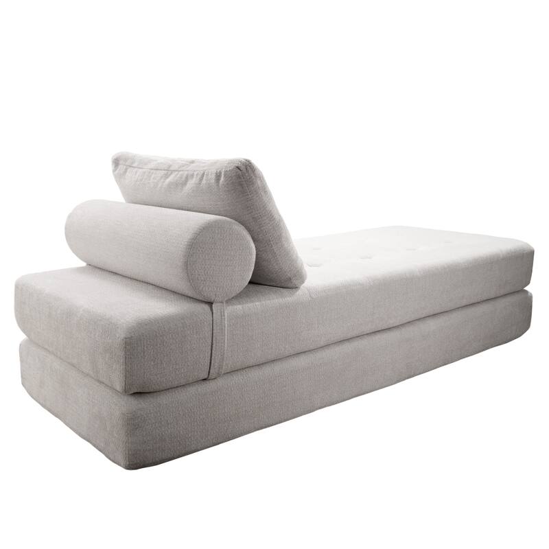 Art Leon Tufted Convertible Queen Size Chaise Lounge