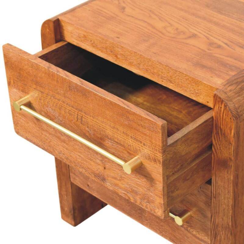 Artisan Furniture Solid Wood Oak line Two Drawer Unit, Brown, 2-Drawers