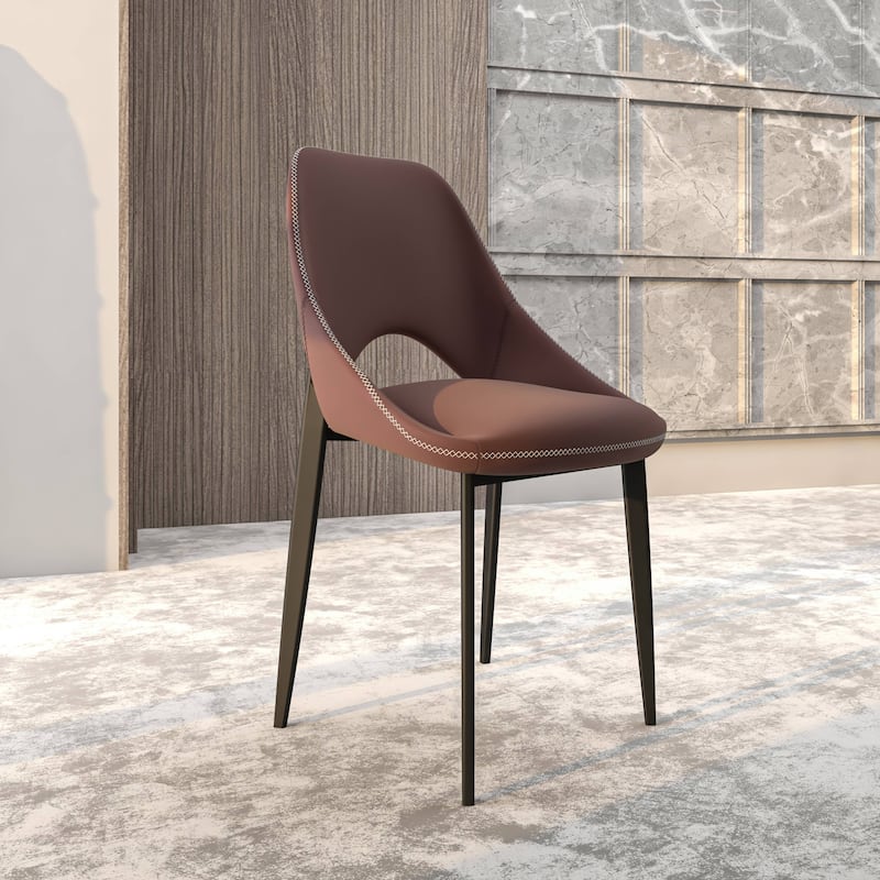 Amalfi Set of 4 Dining Chairs - Stylish & Comfortable Curved Open Back Accent Chair - Versatile Seating for Home or Apartment