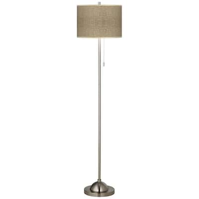 Burlap Print Contemporary Floor Lamp - 13" x 62"