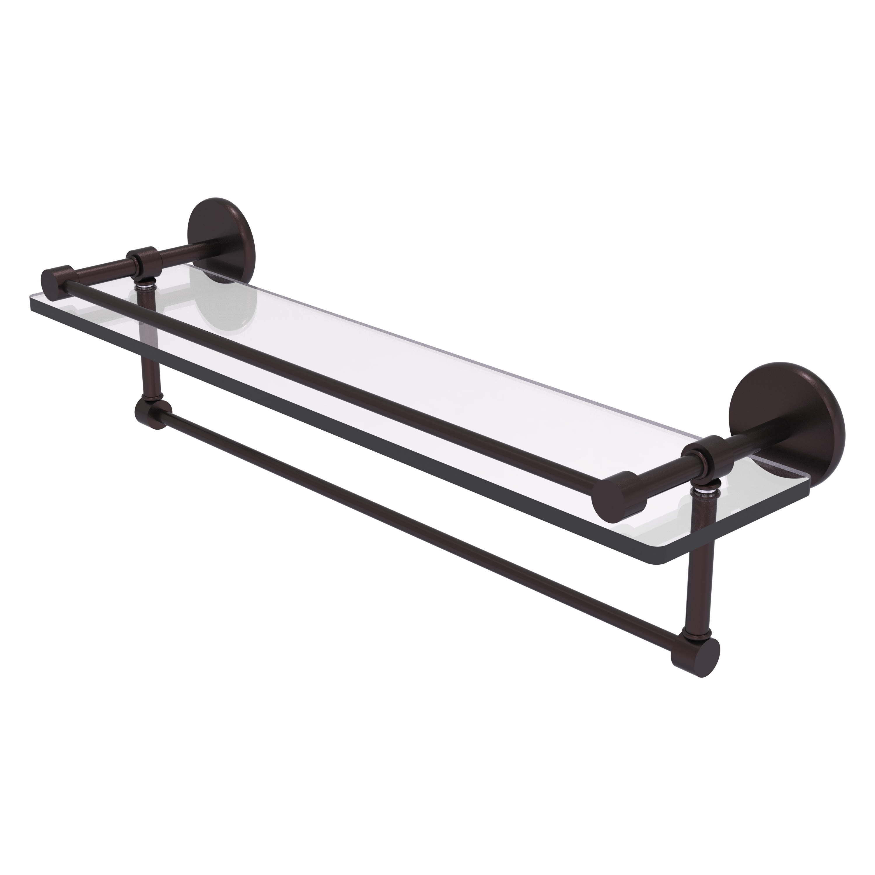 Allied Brass 16 Inch Gallery Glass Shelf with Towel Bar