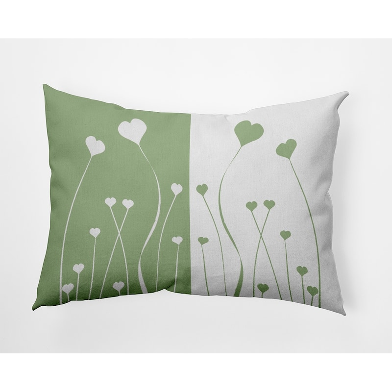 Growing Love Valentines Day Decorative Throw Pillow - 14" x 20" - Fresh Green