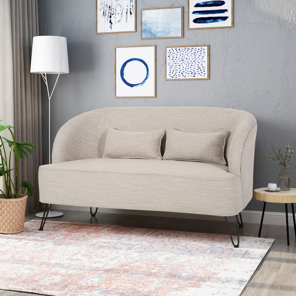 Nilton Modern Fabric Loveseat by Christopher Knight Home