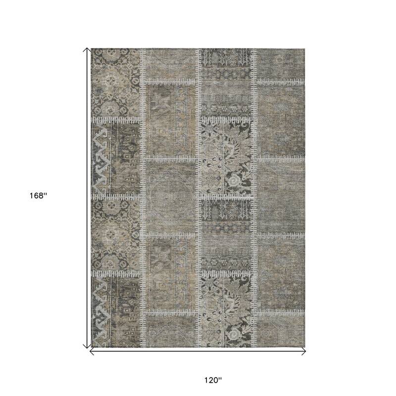 HomeRoots Patchwork Transitional Rectangle Outdoor Rug