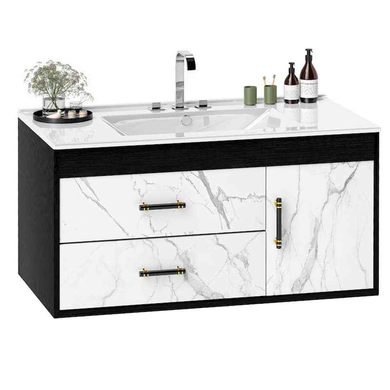 Moasis 36" Floating Bathroom Vanity with Sink And 2 Drawers