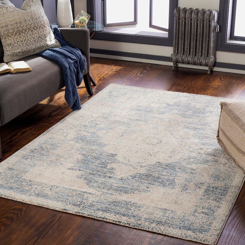 Artistic Weavers Morvarid Vintage Traditional Area Rug - 2'3" x 3'9" - Denim/Grey