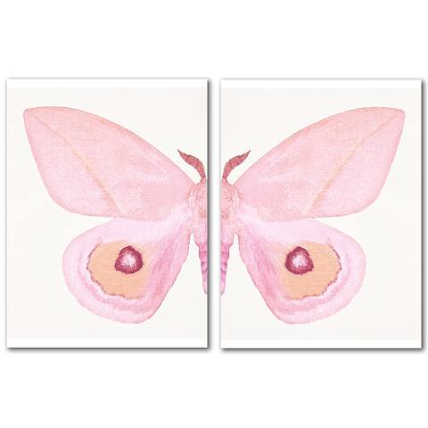 Pink Moth by Chaos & Wonder Design - 2 Piece Wrapped Canvas Wall Set