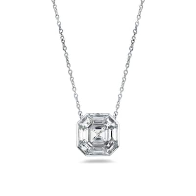 Auriya 14k Gold 3/4ctw Asscher-cut Diamond Station Necklace (G-H, VS1-VS2)