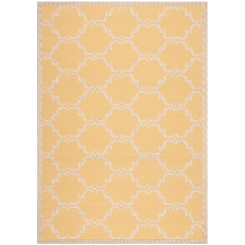 SAFAVIEH Courtyard Charleen Indoor/ Outdoor Waterproof Patio Backyard Rug - 5'3" x 7'7" - Yellow/Beige