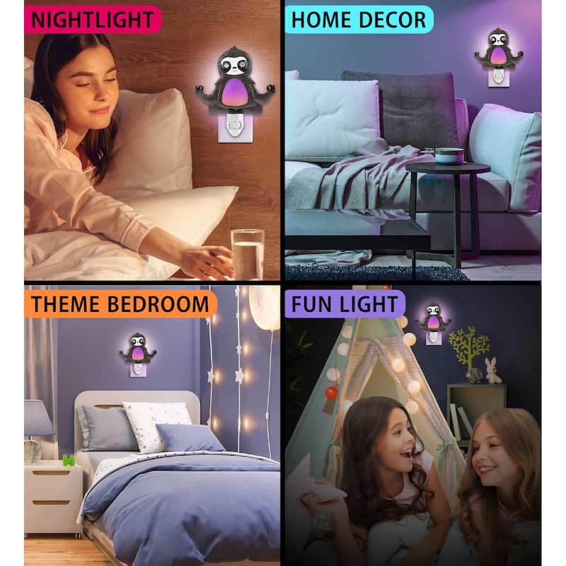 CoTa Global Sloth Night Light - Home Decor Wall Plug in Night Light - 6.5 inches
