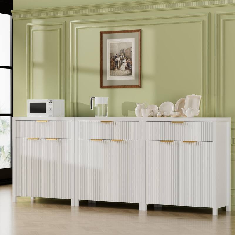 28"Sideboard Kitchen Buffet Cabinet with Drawer and Adjustable Shelf