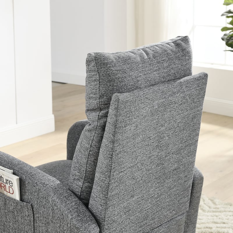 27.6"W Modern Accent High Backrest Living Room Lounge Arm Rocking Chair, Two Side Pocket