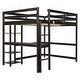 preview thumbnail 9 of 86, Elegant Loft Wood Bed with built-in desk,Ladder