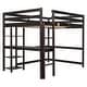 preview thumbnail 63 of 86, Loft Wood Bed with built-in desk,Safety Guardrails,Ladder