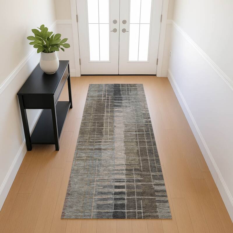 Machine Washable Indoor/ Outdoor Contemporary Aaron Chantille Rug