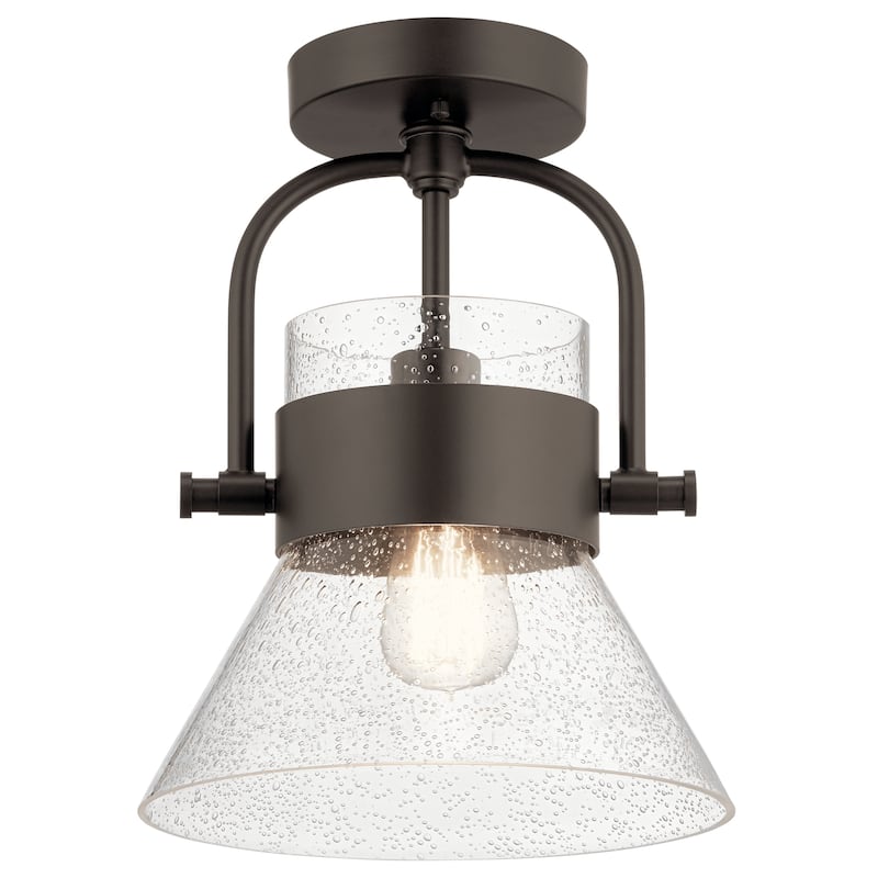 Kichler Lighting Aldean 1-Light Olde Bronze Semi-Flush Mount Light