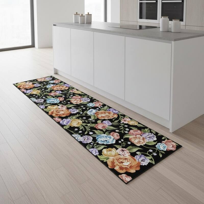 HomeRoots Floral Traditional Rectangle Area Rug - 2' X 8'
