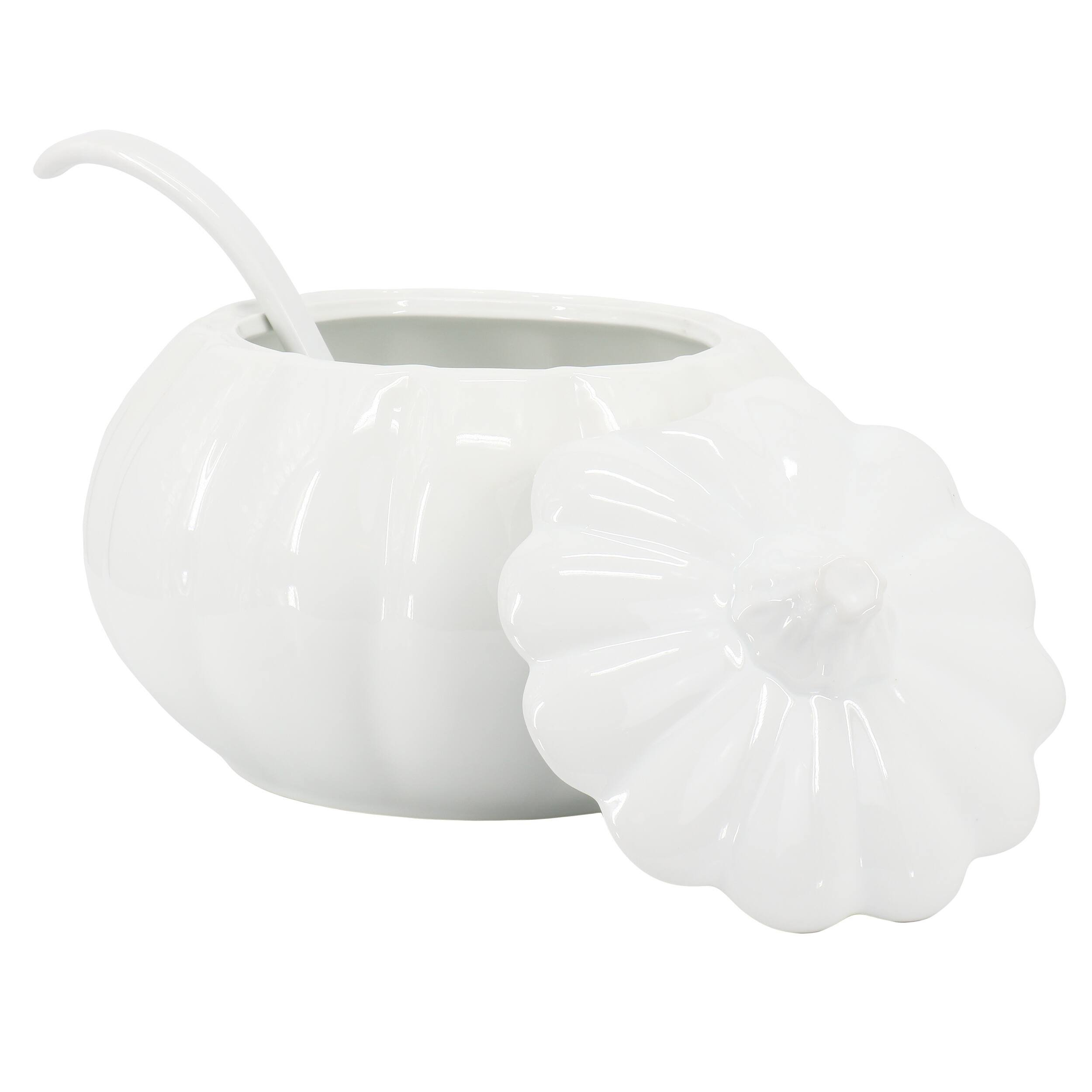 Martha Stewart 5 Quart Fine Ceramic Pumpkin Soup Tureen With Lid and