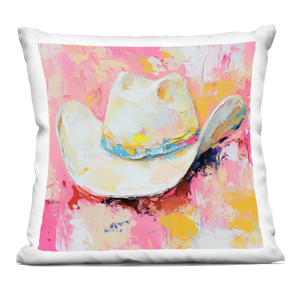 Stupell Painterly Brushed Cowgirl Hat Decorative Printed Throw Pillow Design by Heidi Kuntz