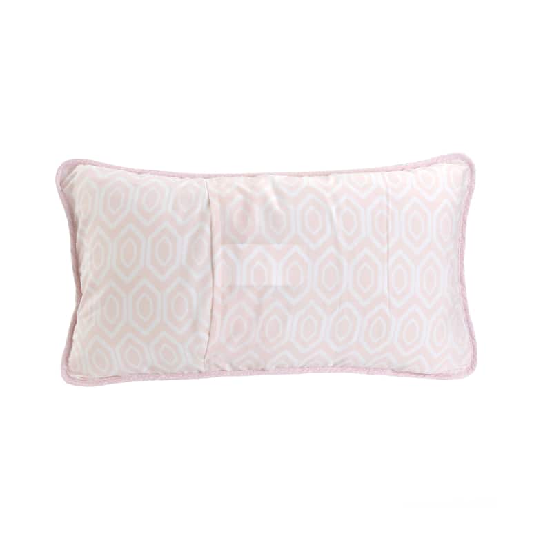 Cozy Line Pretty in Pink Ruffle Embroidered Cotton Rectangular Décor Throw Pillow