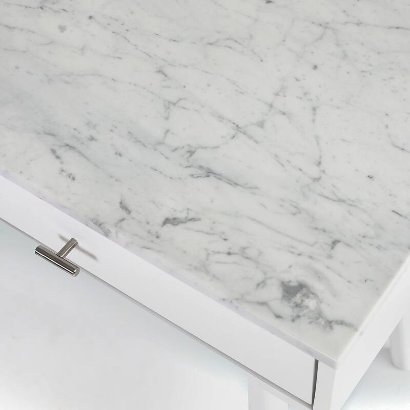 Versatile And Stylish Marble White Writing Desk To Elevate And Complete Any Space