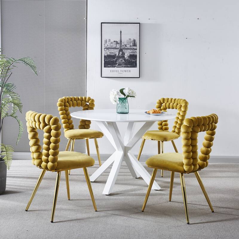 Luxury Minimalist Dining Chairs Set of 2 w/ Comfortable Backrest & Soft Cushions for Dining Room Living Room Cafe