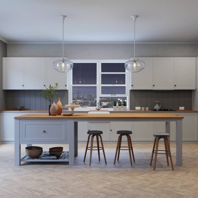 Hunter 16" Saddle Creek 1 Light Pendant / Semi-Flush Mount Ceiling Light - Entry, Kitchen Island, Dining Room - Schoolhouse