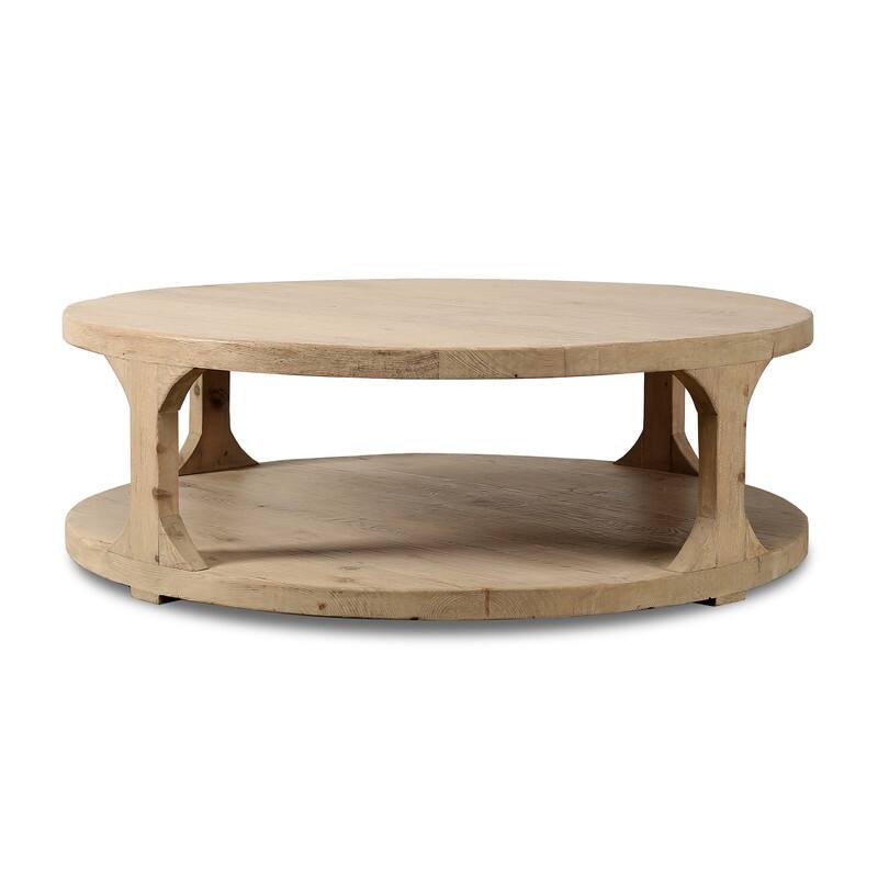 Wooden Round Coffee Table with Storage Approx. 48 inches
