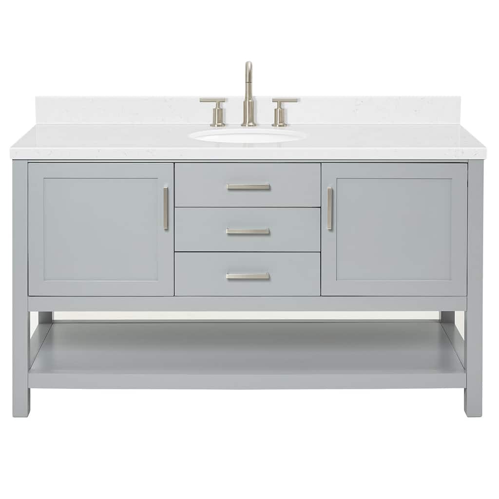 Ariel R060SCQOVO Bayhill 60" Free Standing Single Basin Vanity Set