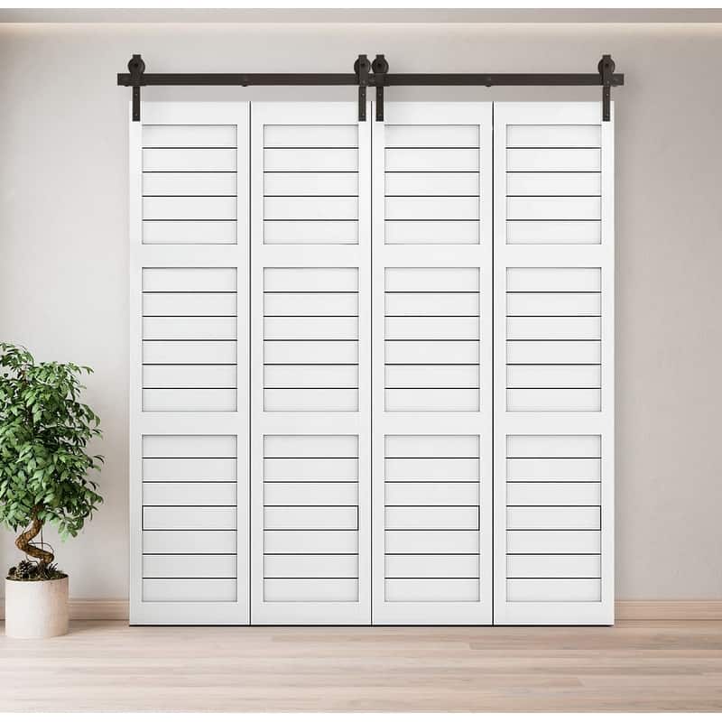 60" 72" 80" Bi-Folding Sliding Barn Door Hardware Track Kit,Door Not Included (Fit Bifold Doors)