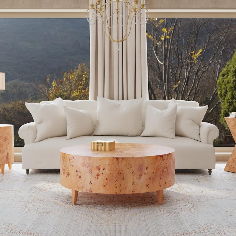 Billie Round Burl Coffee Table - Traditional Burl