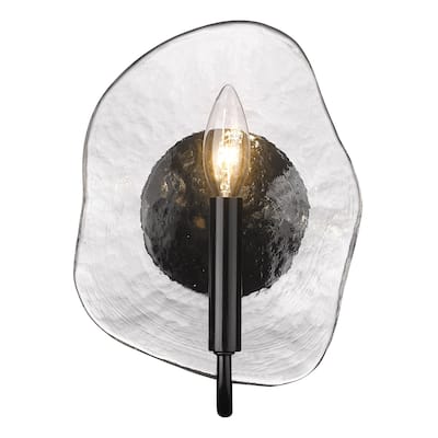 Samara 7" Wide 1-Light Wall Sconce with Hammered Glass Shade