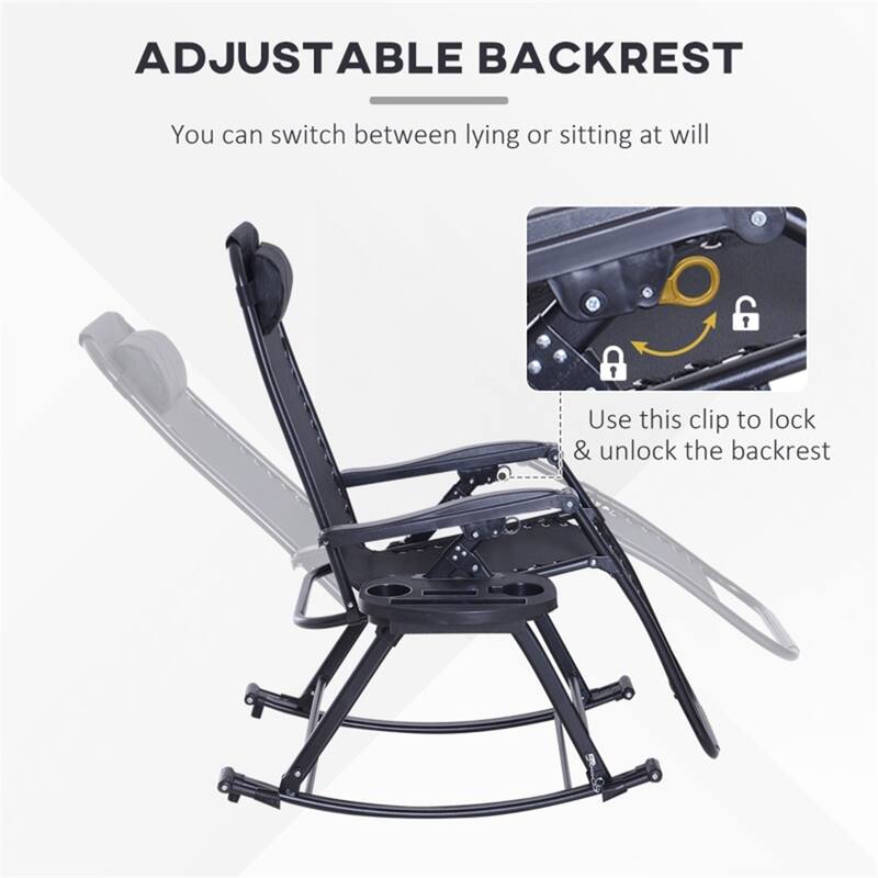 Mesh Zero Gravity Recliner Chair with Folding Legs and Cup Holders - 47.25" D x 26.5" W x 40.25" H