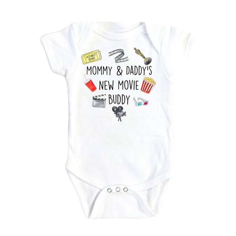 Movie Buddy - Baby Boy Girl Clothes Infant Bodysuit Funny Cute Newborn - White - 6-9M